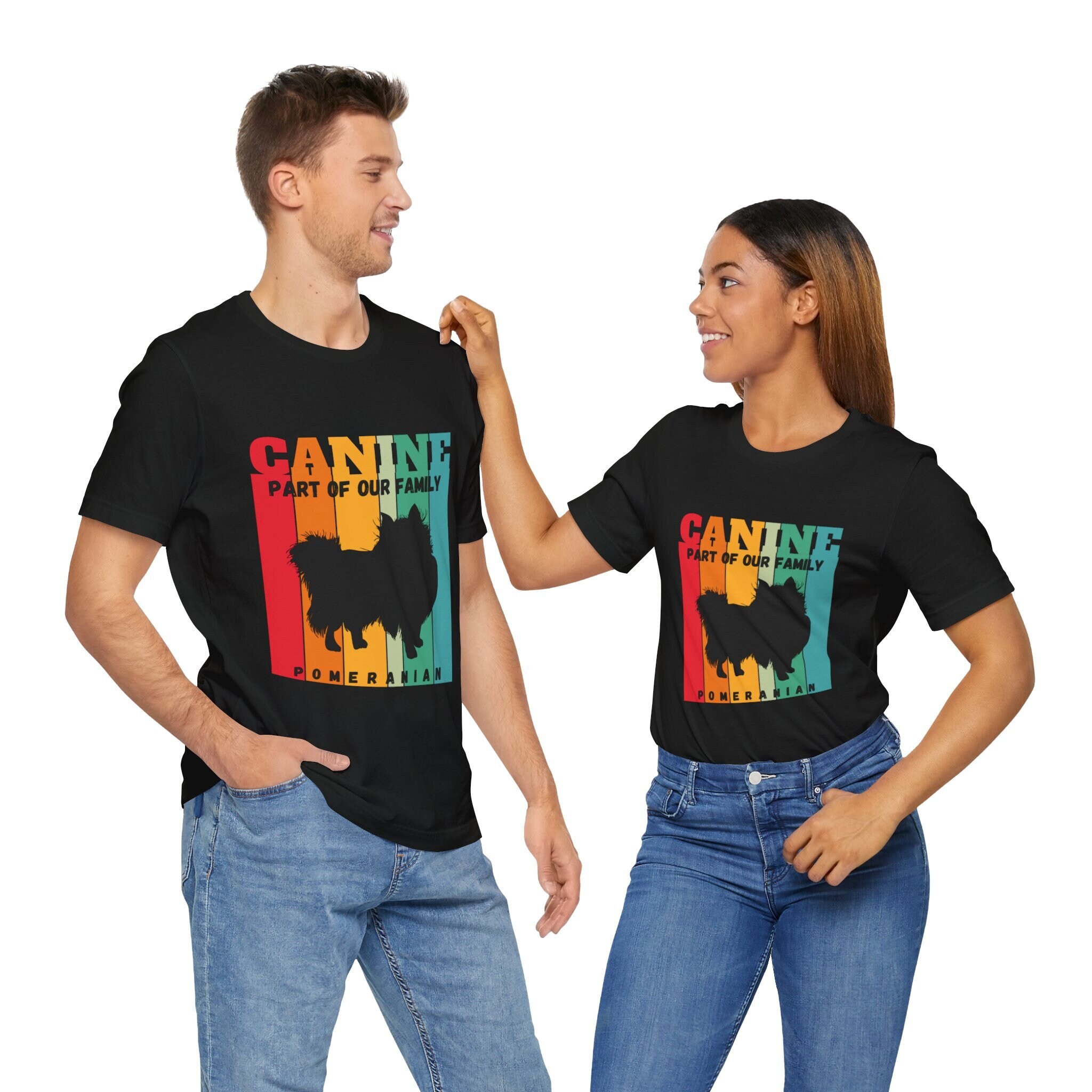Pommeren tee-regenboog tee-hond eigenaar T shirt-Unisex tee-klassieke unisex jersey korte mouw tee-cadeau voor hondenliefhebbers