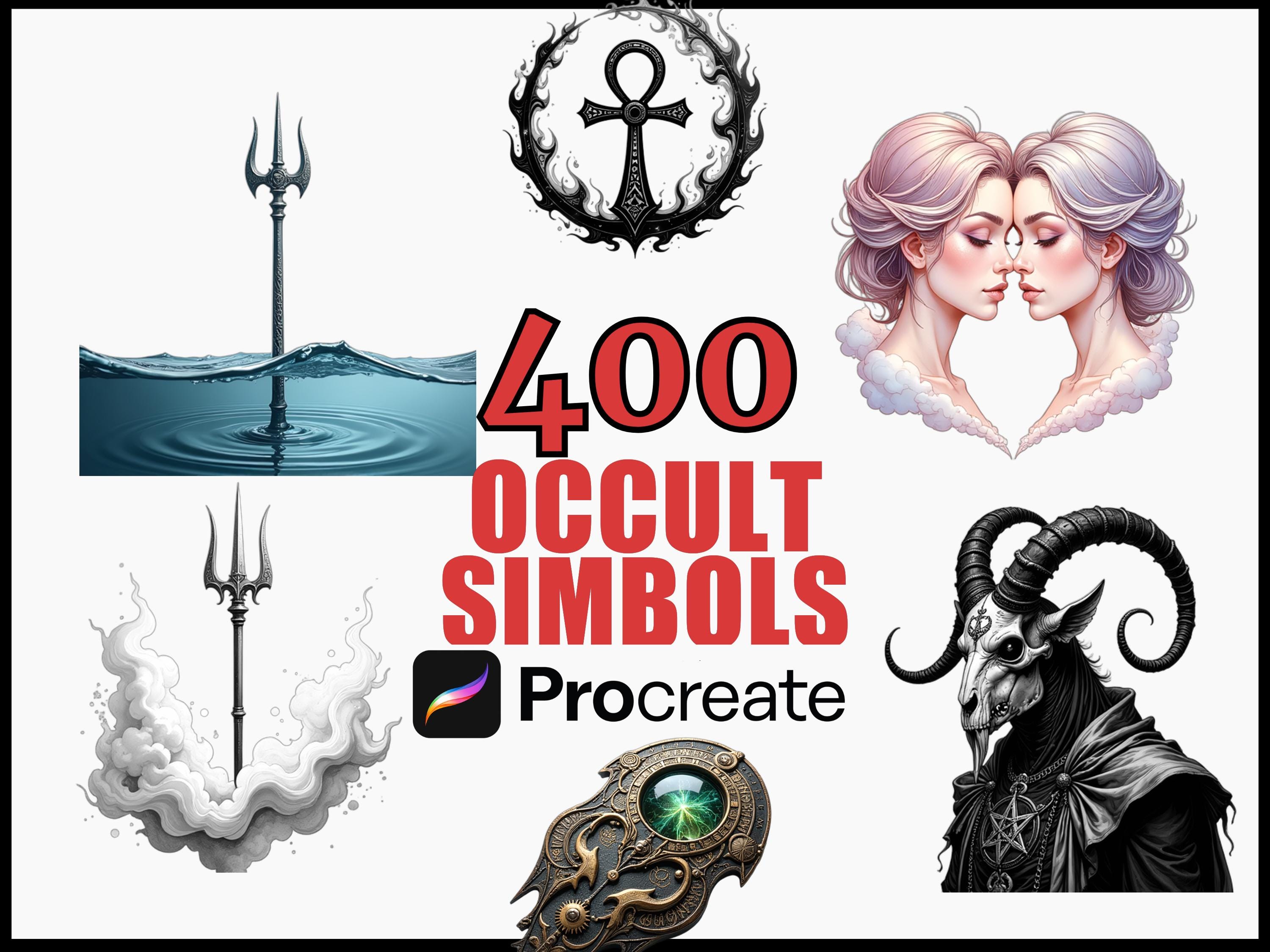 400 Occult Symbols Procreate Stamps Brush Set, Digital Brushes ...