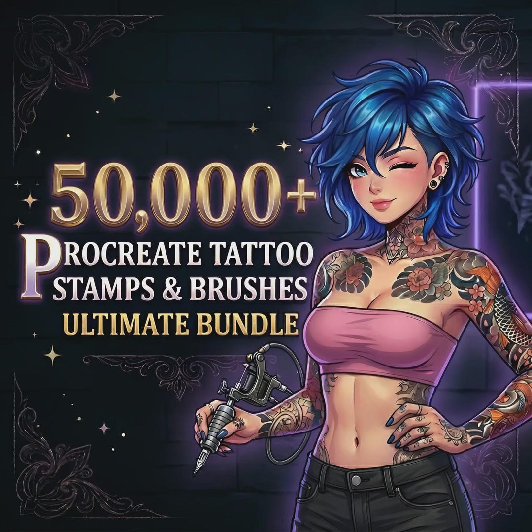 50,000+ Procreate Tattoo Stamps & Brushes Mega Bundle | Flash Designs ...