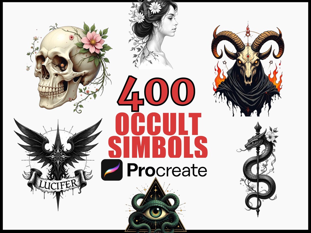 400 Occult Symbols Procreate Stamps Brush Set, Digital Brushes ...