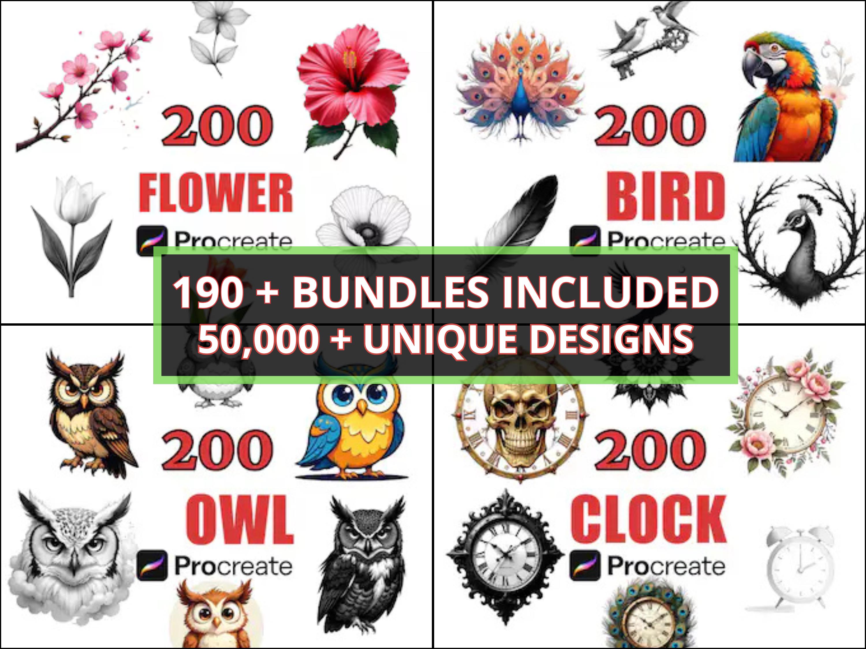 50,000+ Procreate Tattoo Stamps & Brushes Mega Bundle | Flash Designs ...