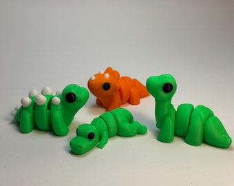 4er Set bewegliche 3D-gedruckte Mini Dinos – Perfekte Tischdeko für Geburtstage & Mottopartys