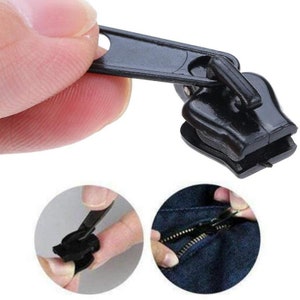 6 Stück Zipper Fix Easy Reparatur Set Reißverschluss Universal 3 Größen schwarz afbeelding 3