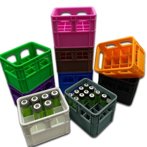 Minikiste für Batterien im stylischen Getränkekisten Design - Der Batterie-Aufbewahrungsbehälter schafft Platz und Ordnung im Batteriechaos