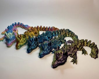 Der schimmernde Einhorn-Drache – Bewegliche 3D-Deko in magischem Farbspiel - 2 Größen verfügbar