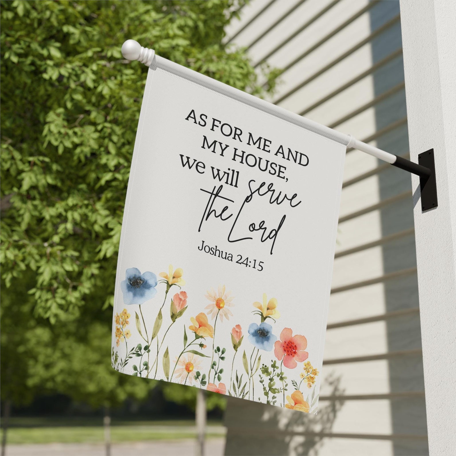 Floral Scripture Garden Flag, Christian Bible Verse Banner - Etsy
