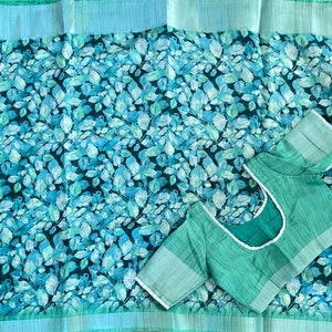 Light weight fancy sarees with a stitched blouse