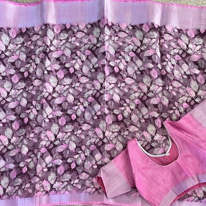 Light weight fancy sarees with a stitched blouse