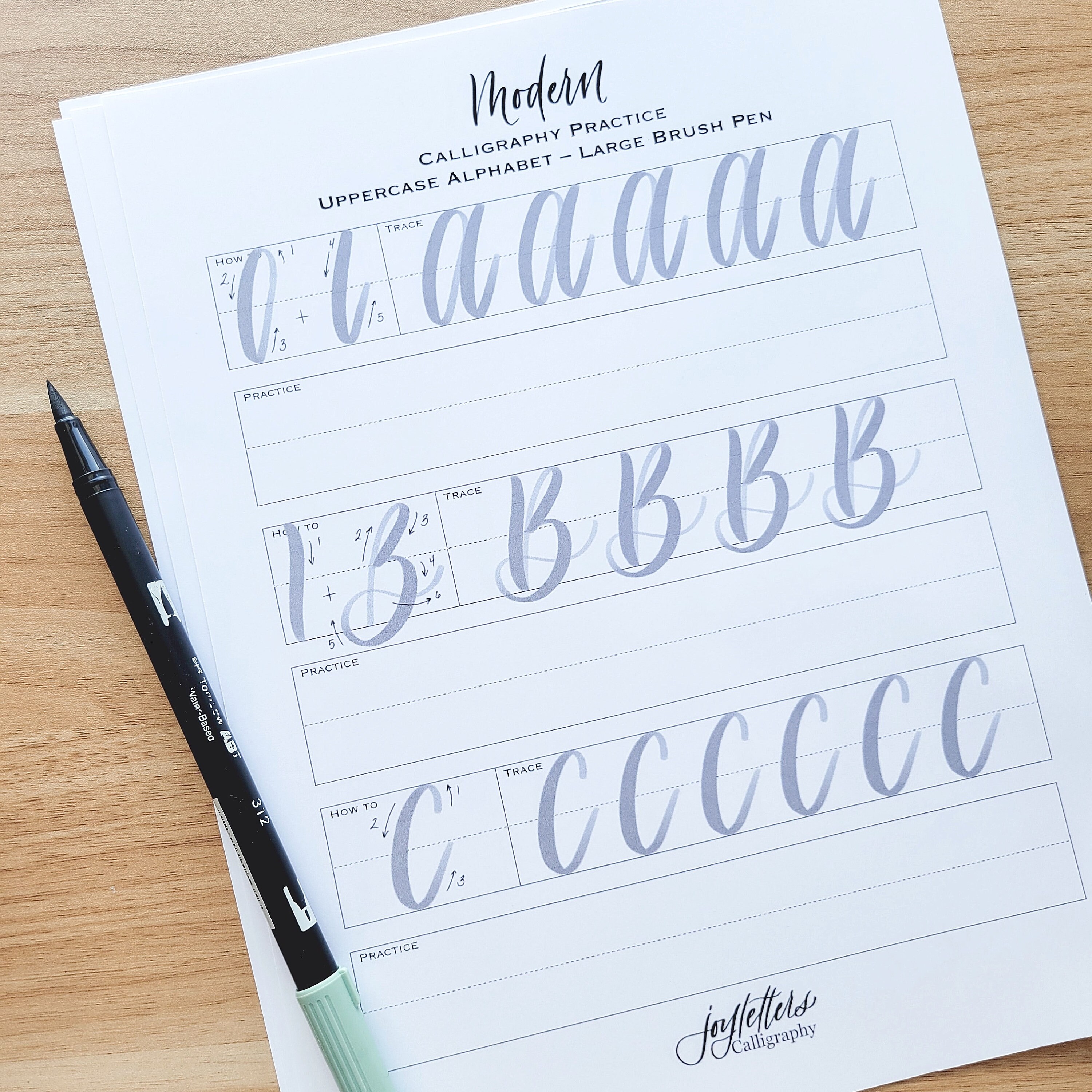 Lower Limb Lettering Lower & Uppercase Alphabets (large Brush Pen) Calligraphy Digital ...
