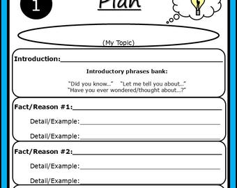 Writing Process Graphic Organizers & Editing Checklists - Aqua