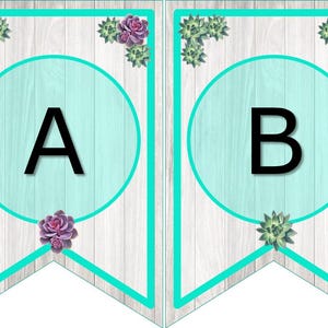 Alphabet Pennants - Cacti & Succulents