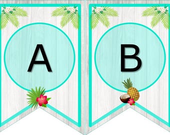 Tropical Alphabet Pennants