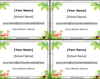 Meet the Teacher Night Business Cards - Tropical
