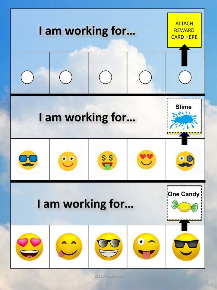 Editable token boards emojis special education etsy