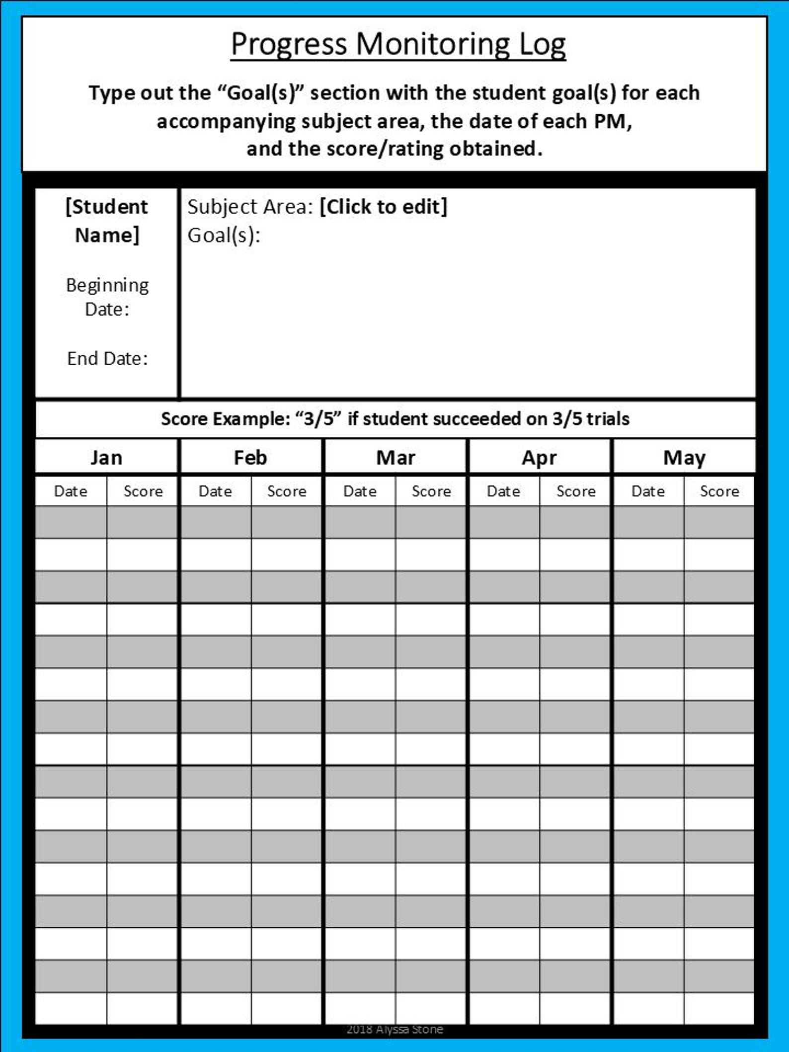 Behavior Documentation & Progress Monitoring Logs - Lime/aqua - Etsy