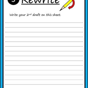 Writing Process Graphic Organizers & Editing Checklists - Aqua - Etsy