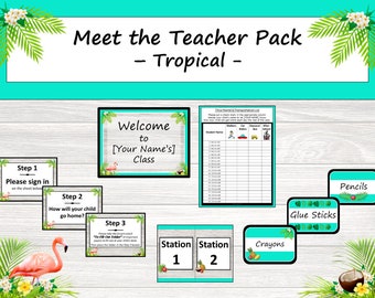 Meet the Teacher Night Pack - Tropical {Editable}