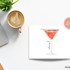 elogios cartão postal | Martini de romã