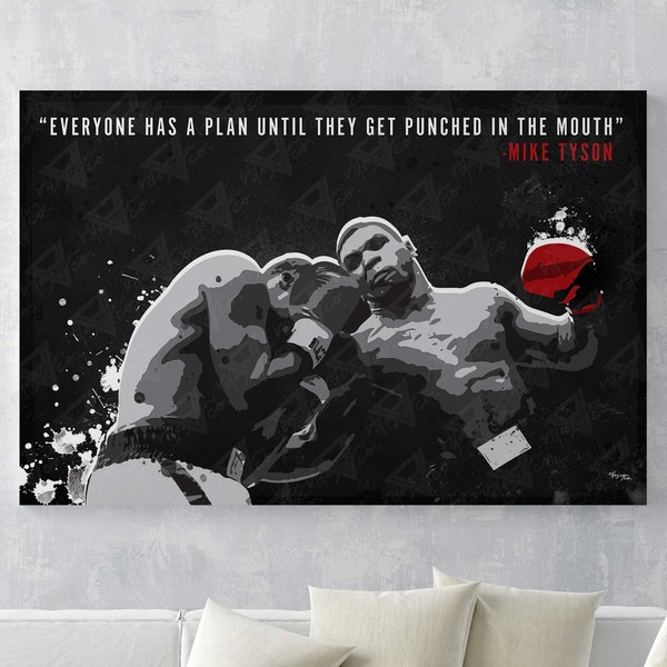 Mike Tyson Canvas Wall Art - Inspirational Sports Poster, Iron Mike Boxing Memorabilia, Motivational Gift for Him - Gym Decor - Mancave Art