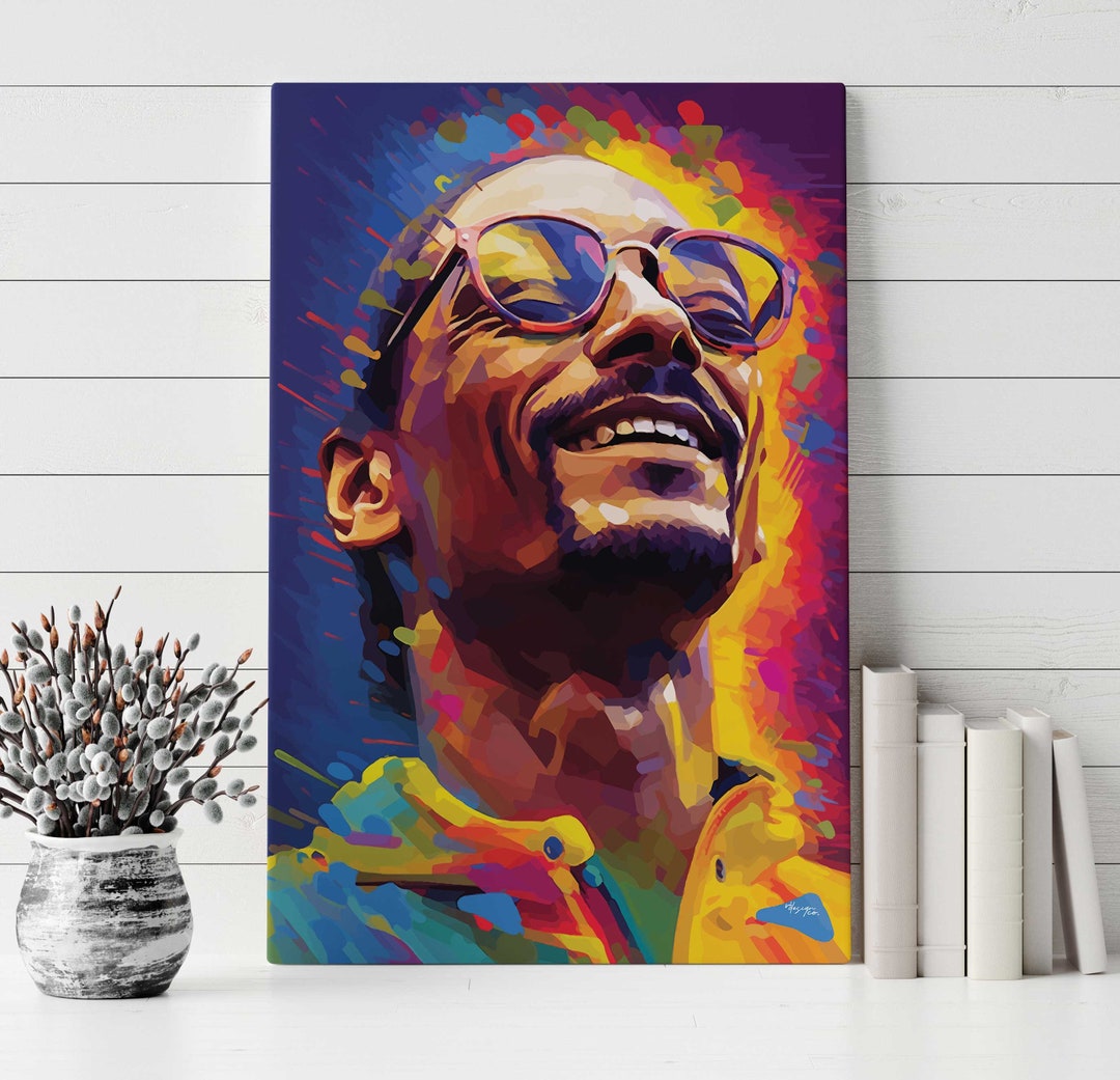 Fo Shizzle, My Nizzle Snoop Dogg Colorful Abstract Portrait of the Legendary Rapper Stretched