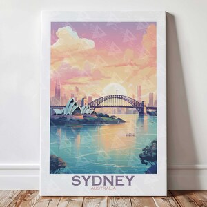 Unleash the Magic of Sydney Australia - Vintage Travel Poster - Opera House - Sydney Harbour Bridge Canvas Print - Gift for Travel Lovers