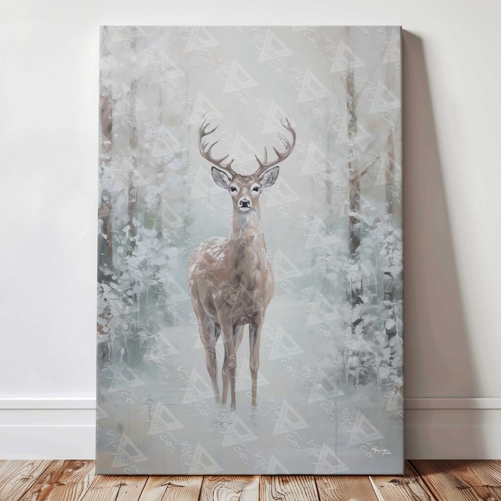 Set 4 Sottobicchieri Con Cervo Majestic, Animale Selvatico Della Foresta, Finitura Lucida Con Retro In Sughero, 9.5×9.5 Cm, Regalo Natale