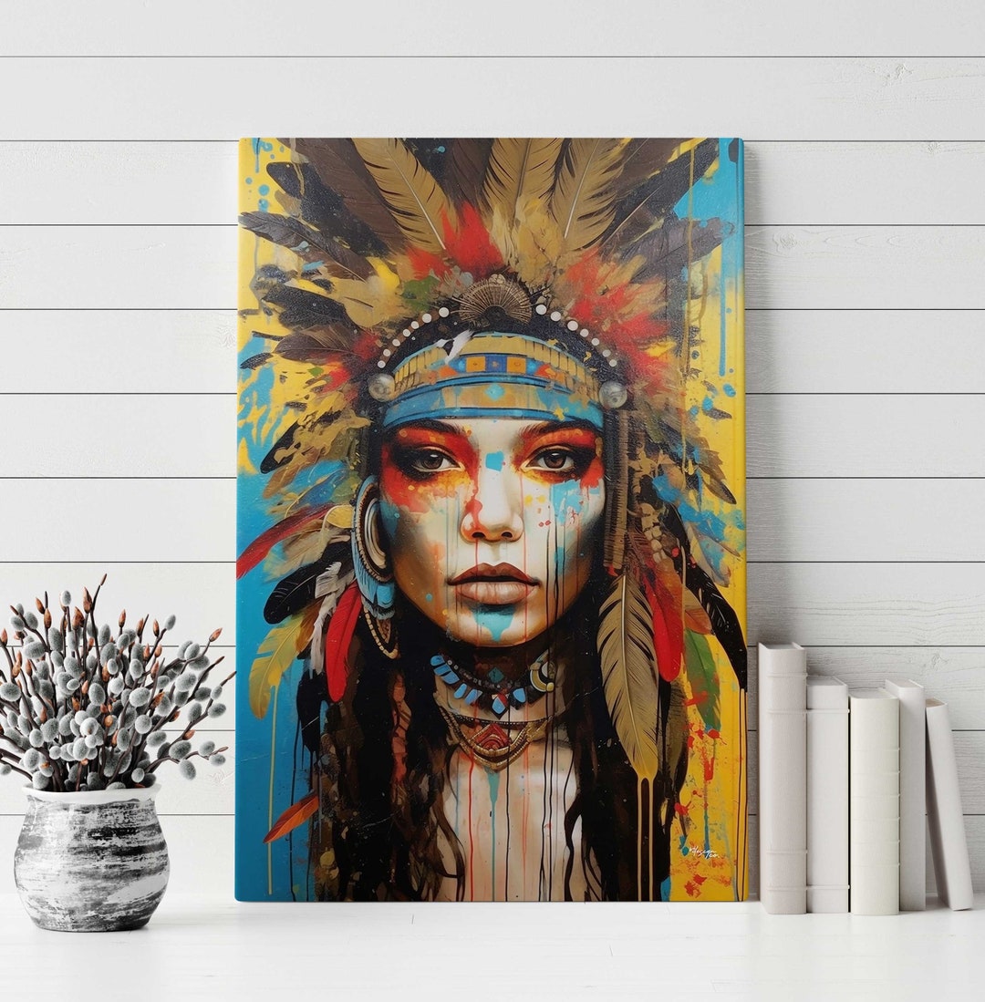 Add a Pop of Color and Culture With Our Native Graffiti Art an Abstract