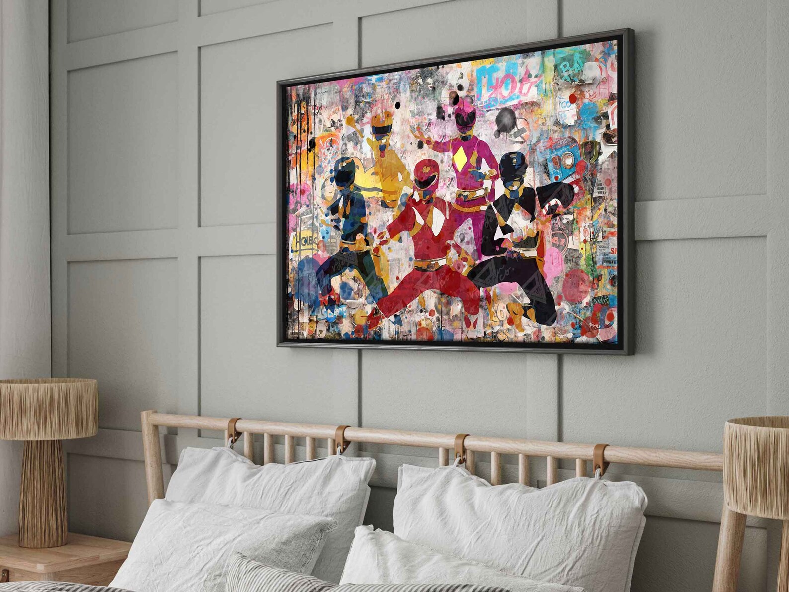 Mighty Morphin Power Rangers Graffiti Canvas Art Power Rangers Print ...