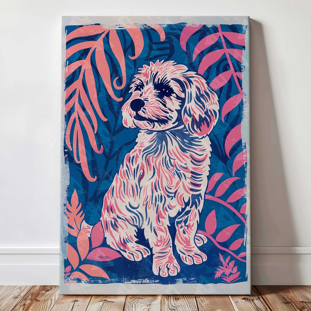 Colorful Cockapoo Dog Art Print Modern Wall Art for Dog Lovers Pet