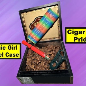 Stogie Girl Dual Cigar Hard Case Carrying Case Travel Box in Pink, Rainbow, or Red image 2