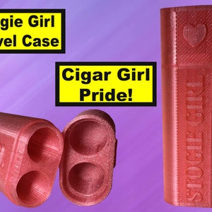 Étui rigide pour cigares double Stogie Girl, boîte de transport en rose, arc-en-ciel ou rouge image 4