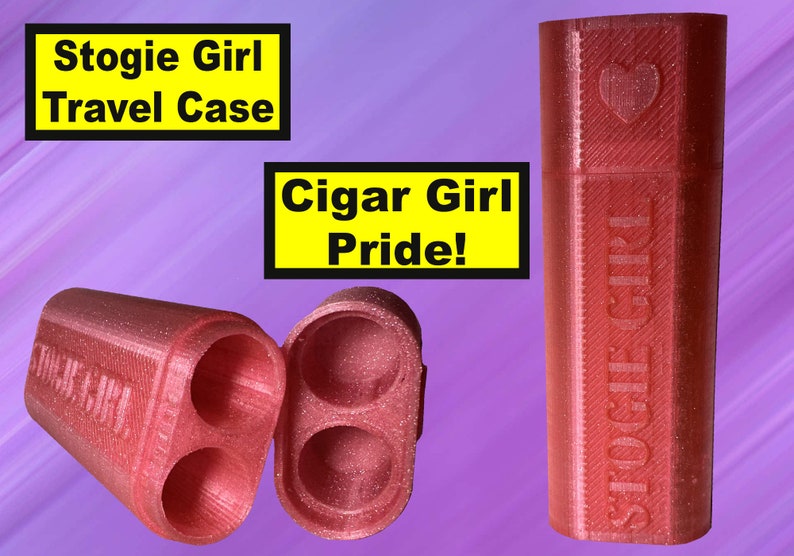 Étui rigide pour cigares double Stogie Girl, boîte de transport en rose, arc-en-ciel ou rouge image 4