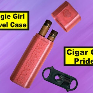 Étui rigide pour cigares double Stogie Girl, boîte de transport en rose, arc-en-ciel ou rouge image 3