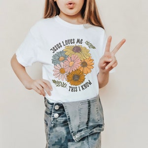 Christian Shirts for Kids, Jesus Loves Me Kids T Shirt, Jesus Shirt for Kids, Christian Shirts for Toddlers, Boho Kids Christian Kids Gift