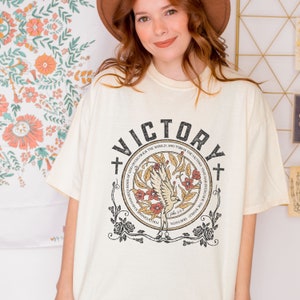 Christian Shirts for Women, Christian TShirts, Boho Victory Shirt, Jesus Apparel, Oversized Christian Shirts, Christian Apparel, God Tees