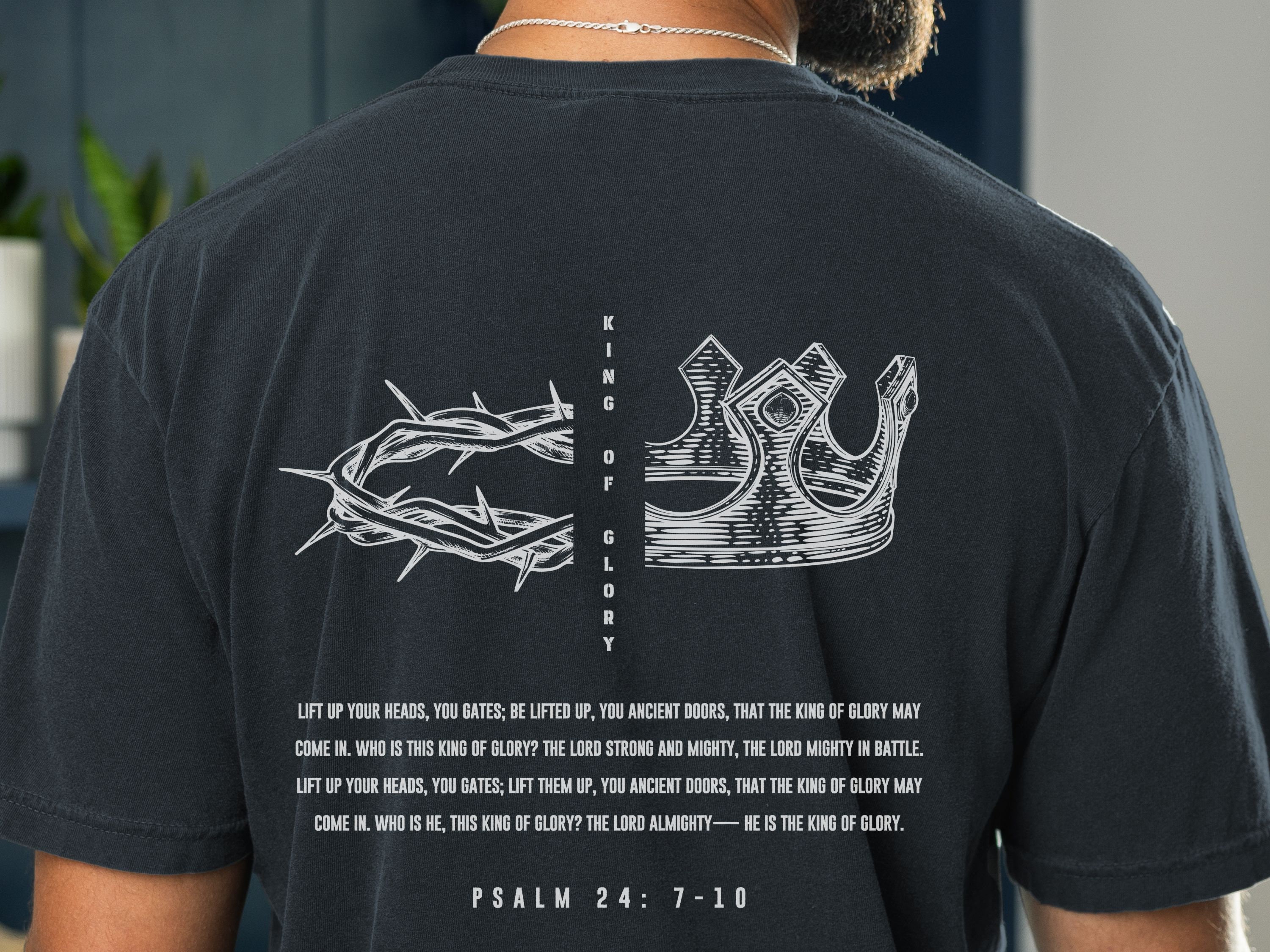 Men's Christian King of Glory Shirt, Psalm 24 Comfort Color Shirt, Christian Shirts for Men, Fathers Day Christian Gifts, Christian tshirt