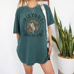 Christian Shirt Comfort Colors, Victory Shirt, Scripture Tees, Jesus Apparel, Oversized Christian Shirts, Christian Apparel, God Tees Blue Spruce
