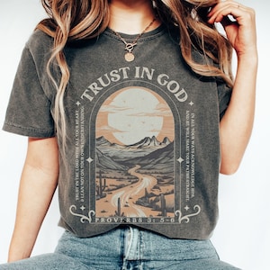 Christian Shirts, Comfort Colors Christian TShirt, Trust in the Lord, Proverbs Shirt, Scripture Tees, Jesus Apparel, Boho Christian Shirts