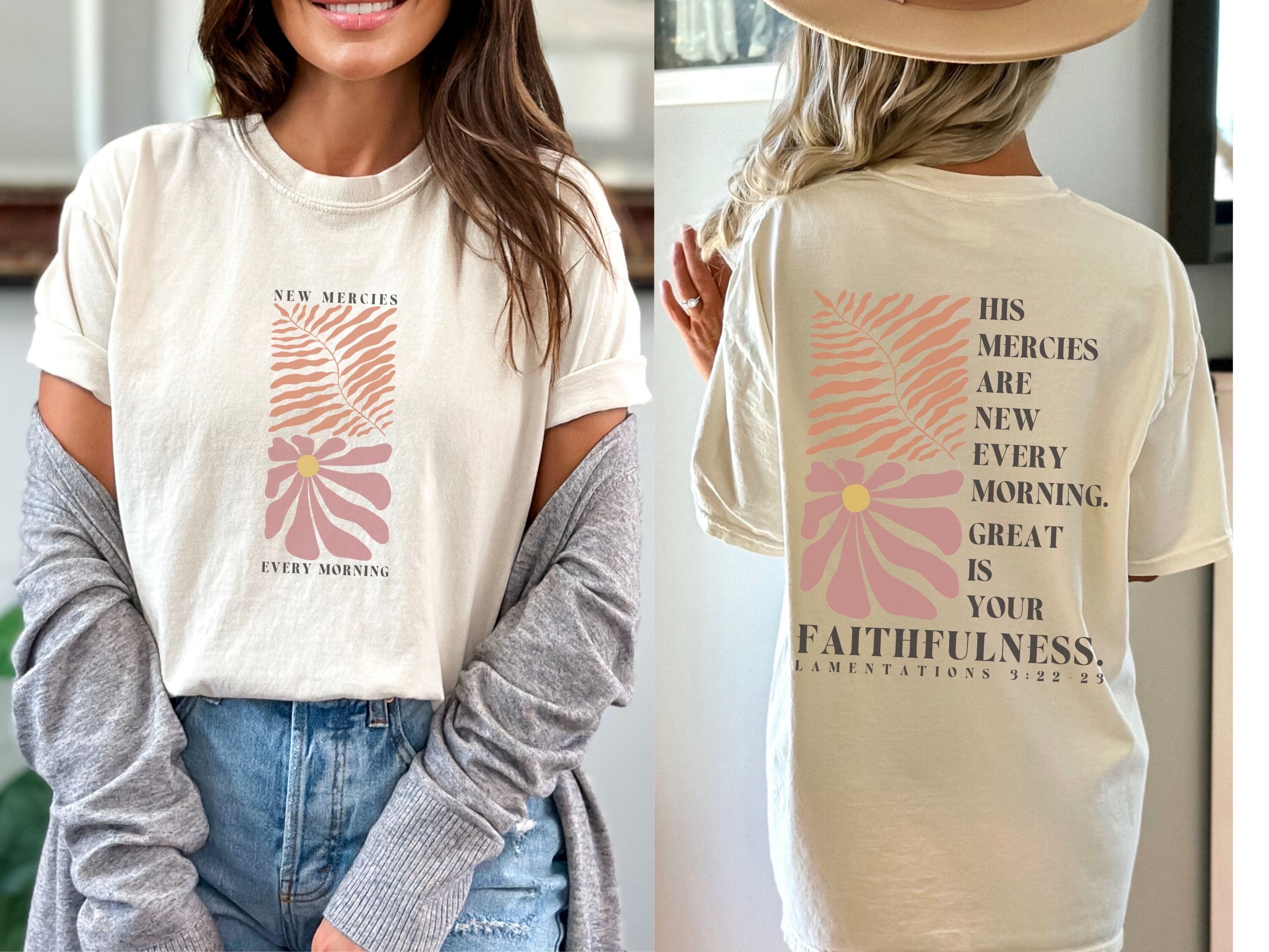 Discover His Mercies Are New Double Sided Shirt, Christian Tshirt, Christian Gifts