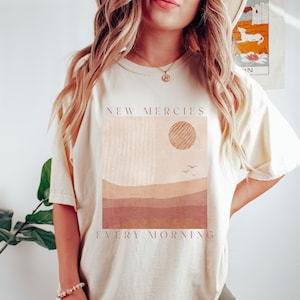 New Mercies Shirt, Christian Comfort Colors T-Shirt, Faith Based Shirts, Boho Christian T-Shirts, Vintage Christian Shirt, Jesus Apparel