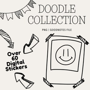 Doodle Collection Digital Stickers | PNG Stickers | Pre-Cropped GoodNotes Stickers