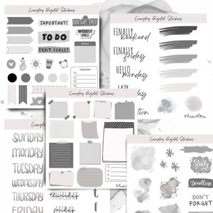 Everyday Digital Stickers | Minimalistic Digital Stickers | PNG Stickers | GoodNotes Stickers