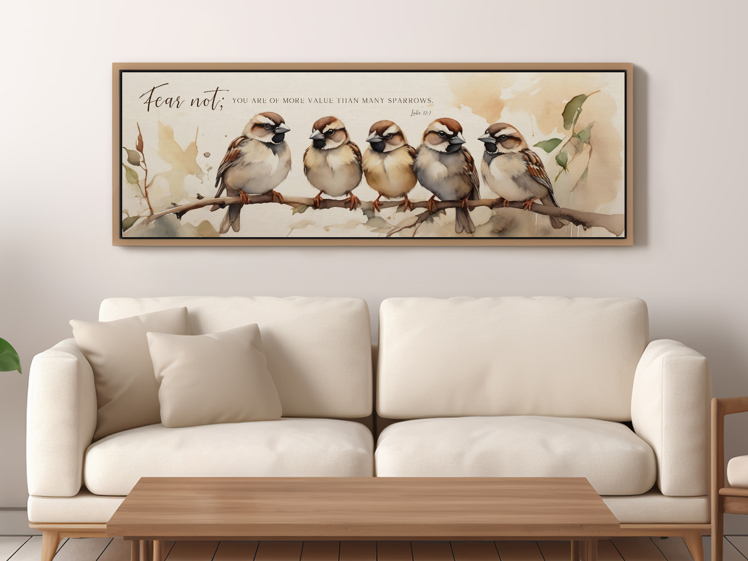 The Sparrows Panoramic Bible Verse Wall Art Printable, Christian ...