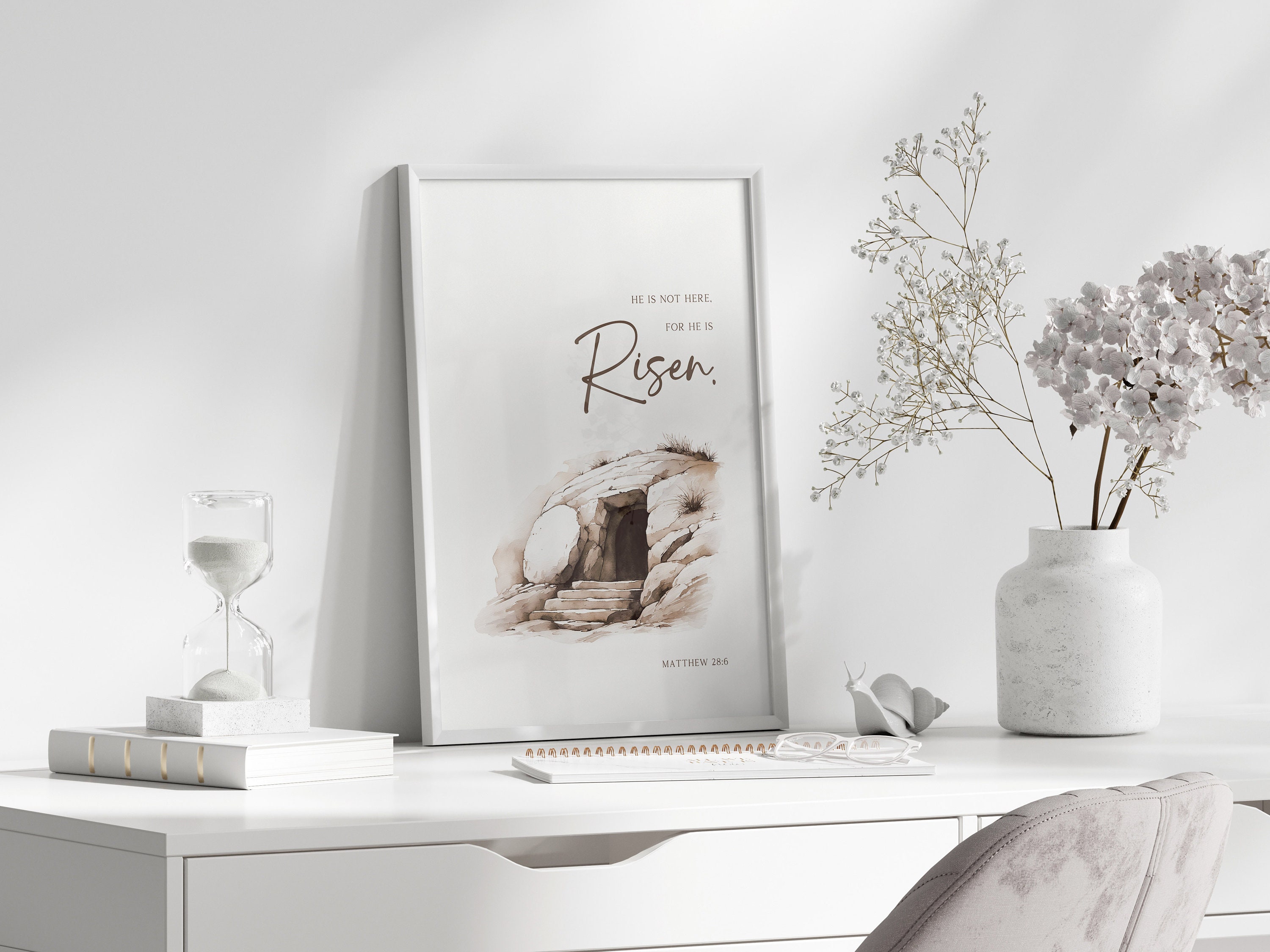 Scripture List Empty Image Jesus Empty Tomb Bible Verse Wall Art Printable, Christian Religious He ...