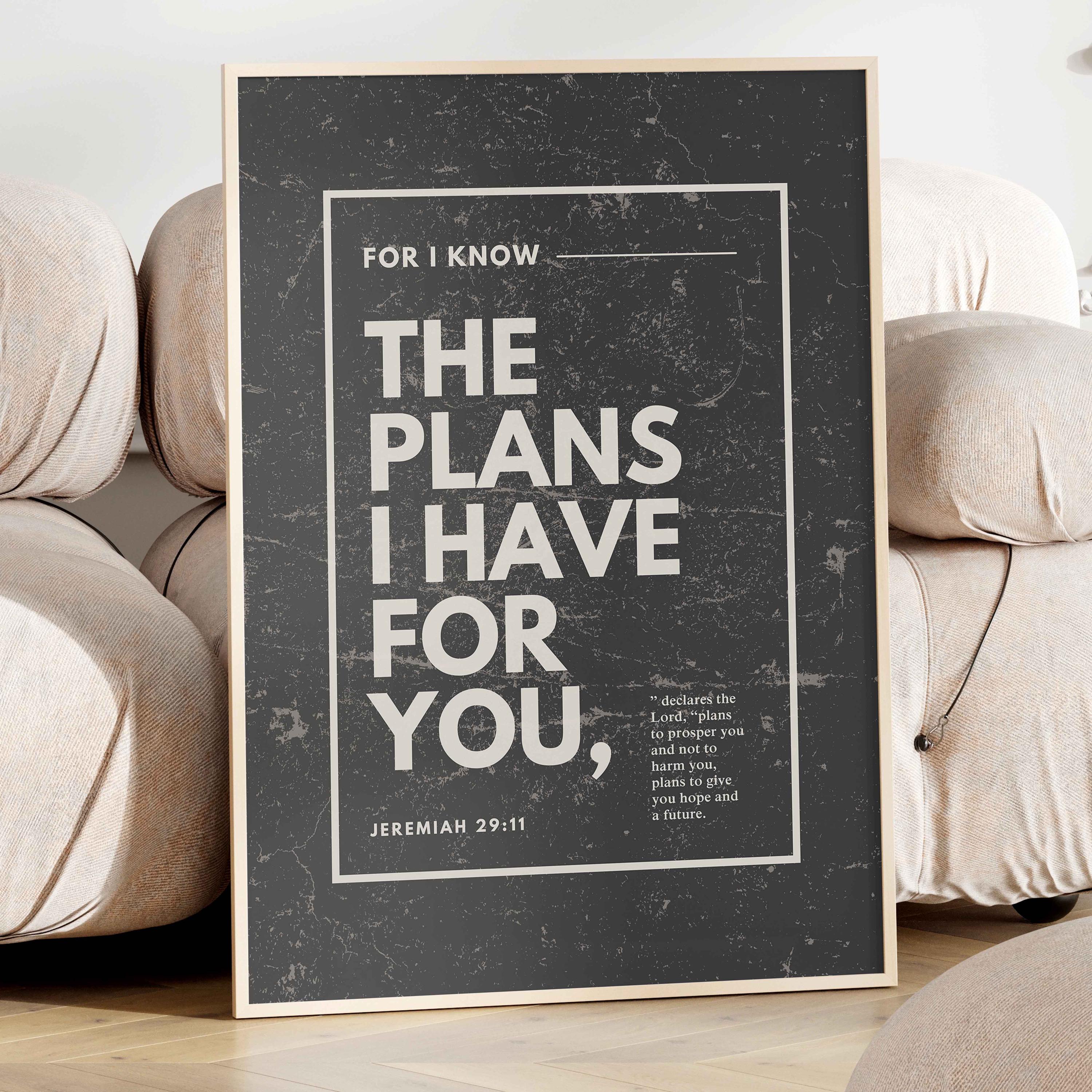Jeremiah 29:11 for I Know the Plans I Have for You Bible Verse Wall Art ...