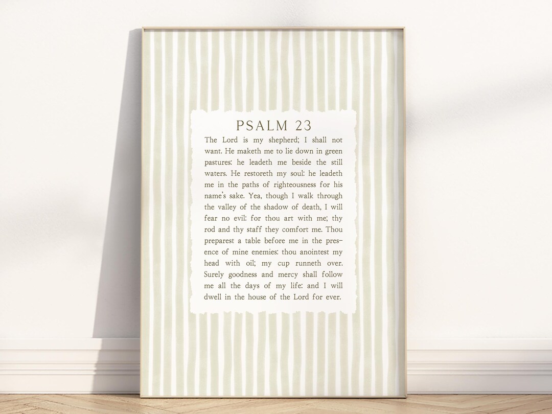 Psalm 23 the Lord is My Shepherd Bible Verse Wall Art Printable ...