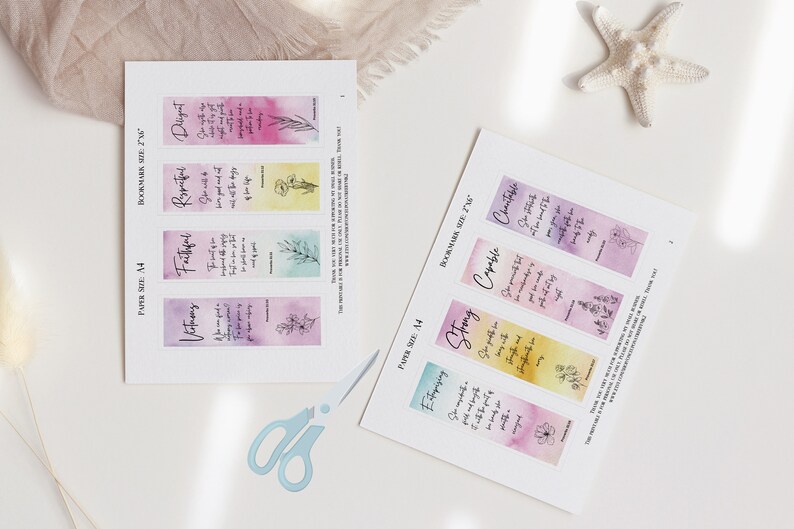 Proverbs 31 Woman Bible Verse Bookmarks Printable Set of 15 - Etsy
