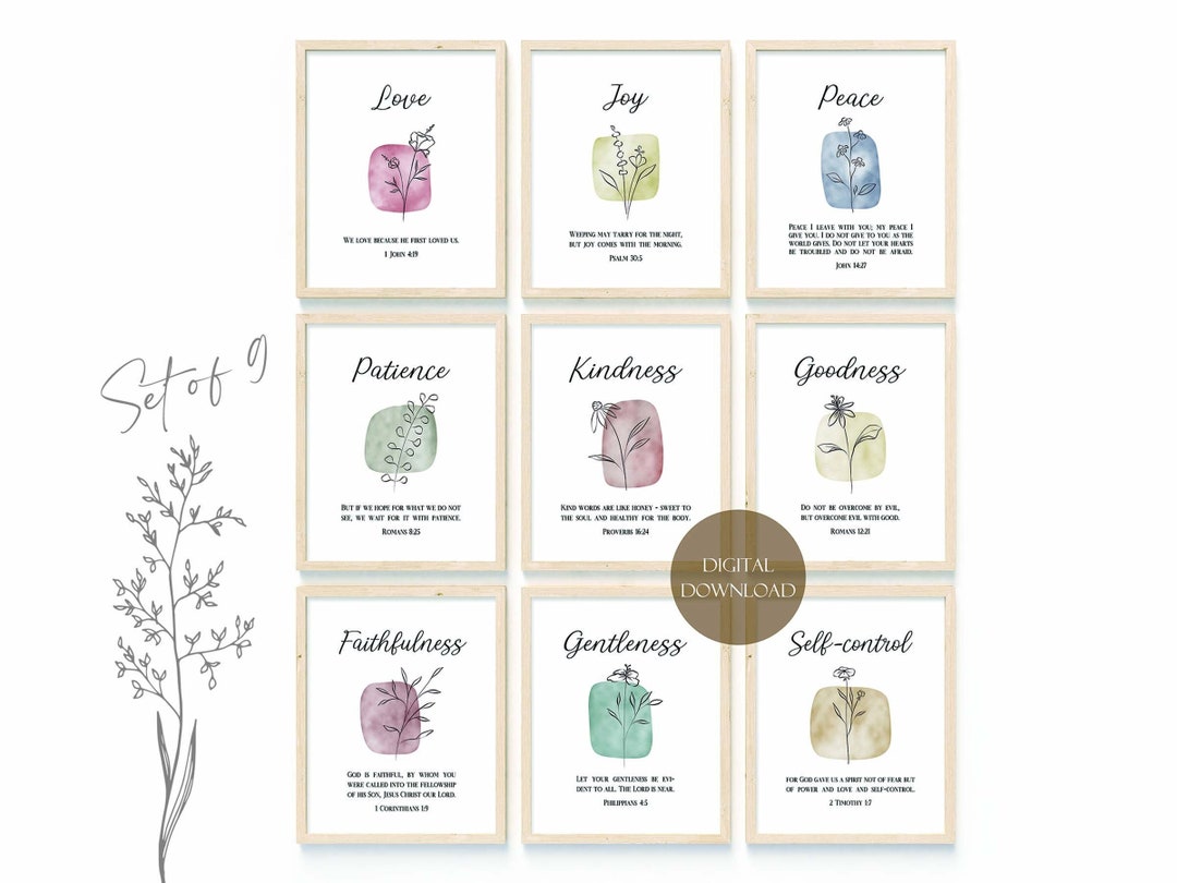 Fruit of the Spirit Galatians 5:22-23 Bible Verse Printable Wall Art ...