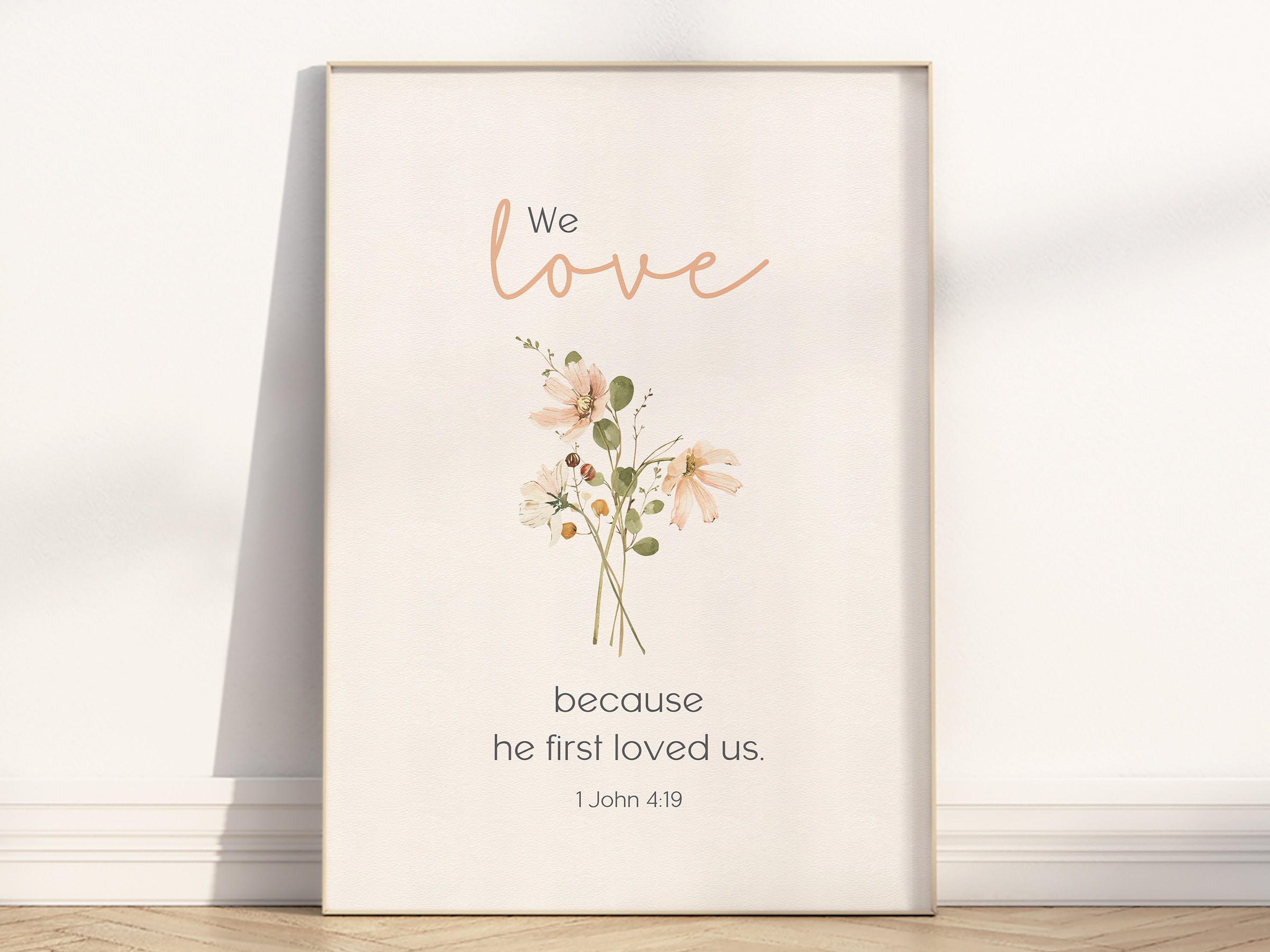 1 John 4 16 18 19 Christian Bible Verse Wall Art Printable - Etsy