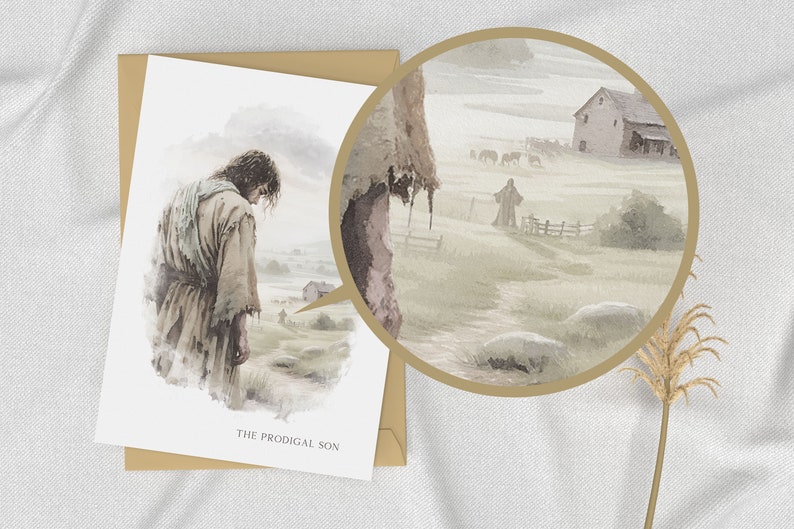Parable of the Prodigal Son Wall Art Printable Luke 15:11-32, Christian ...